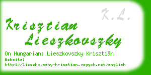 krisztian lieszkovszky business card